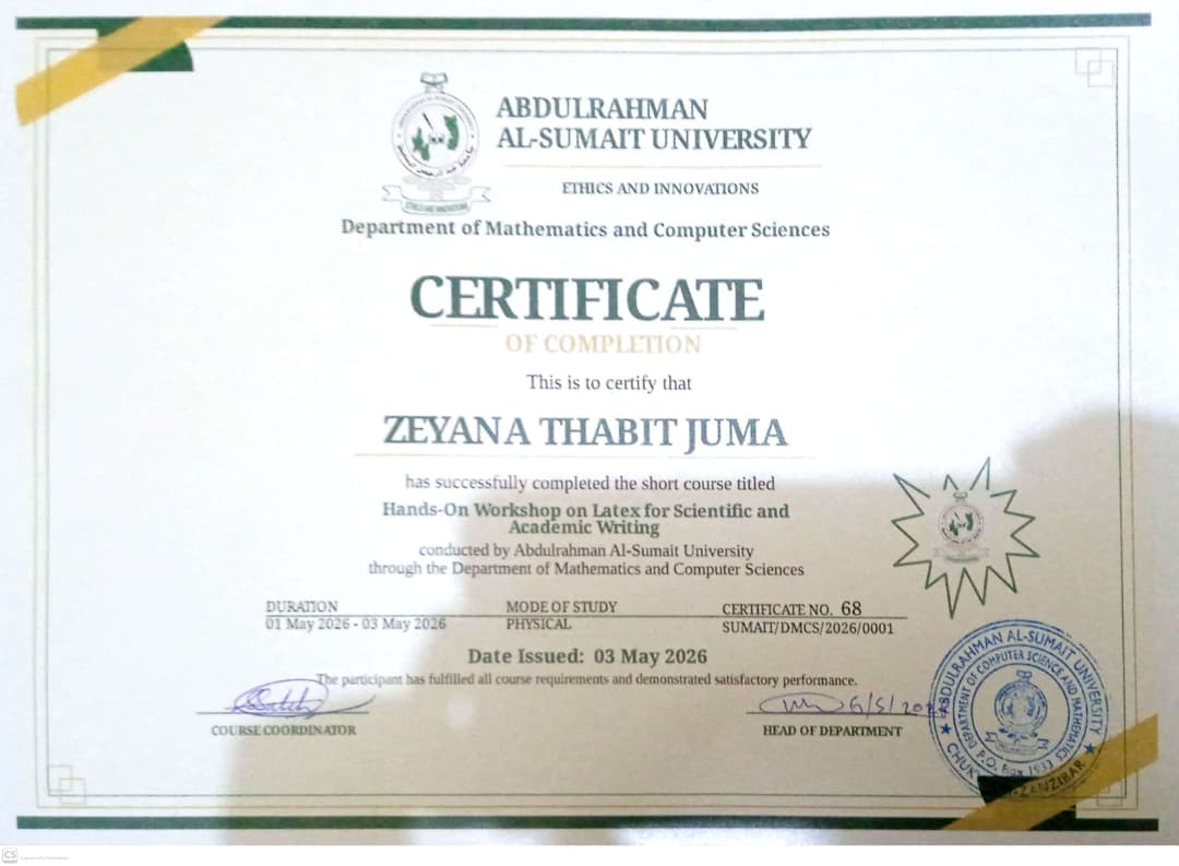 LaTeX Certificate